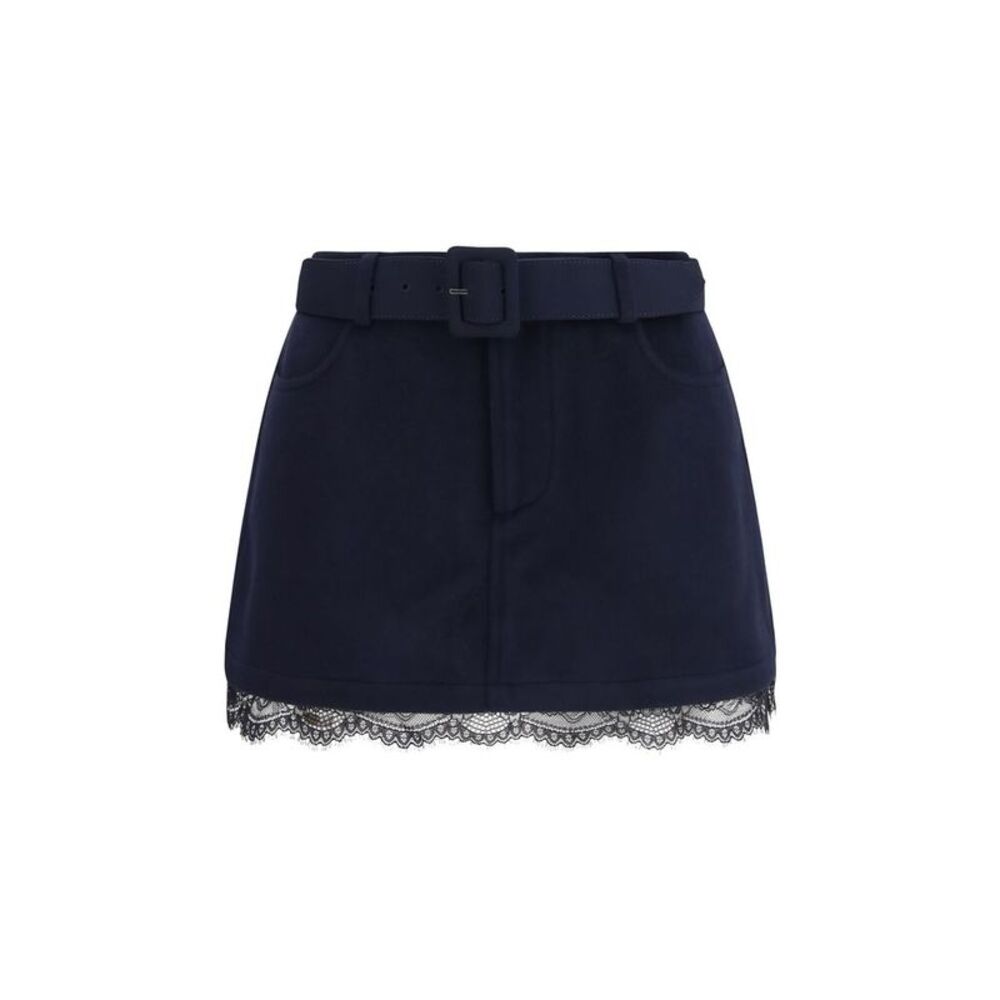 Self-Portrait Blue Wool Oves Aries Bermuda Women's Shorts